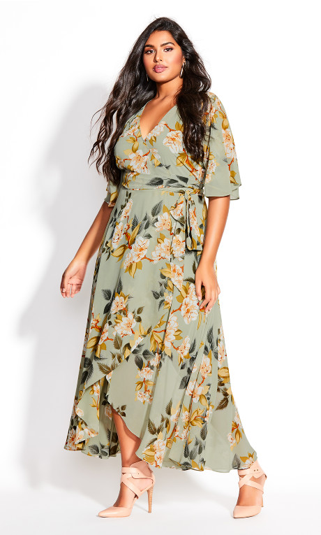 city chic floral wrap dress