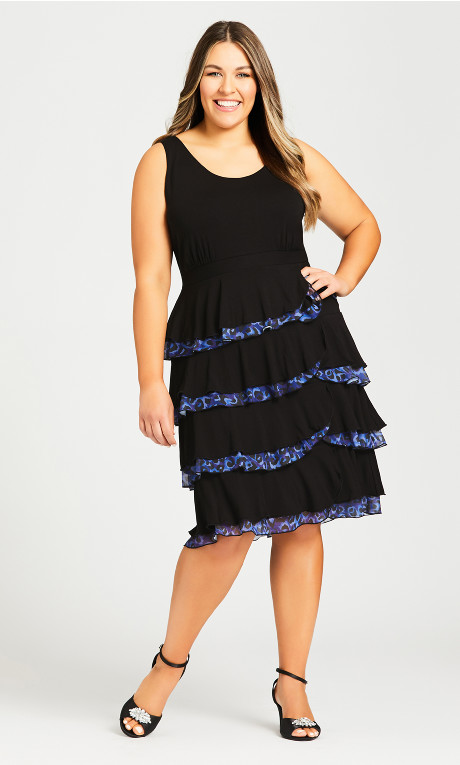 Plus Size Mariana Tiered Dress - midnight