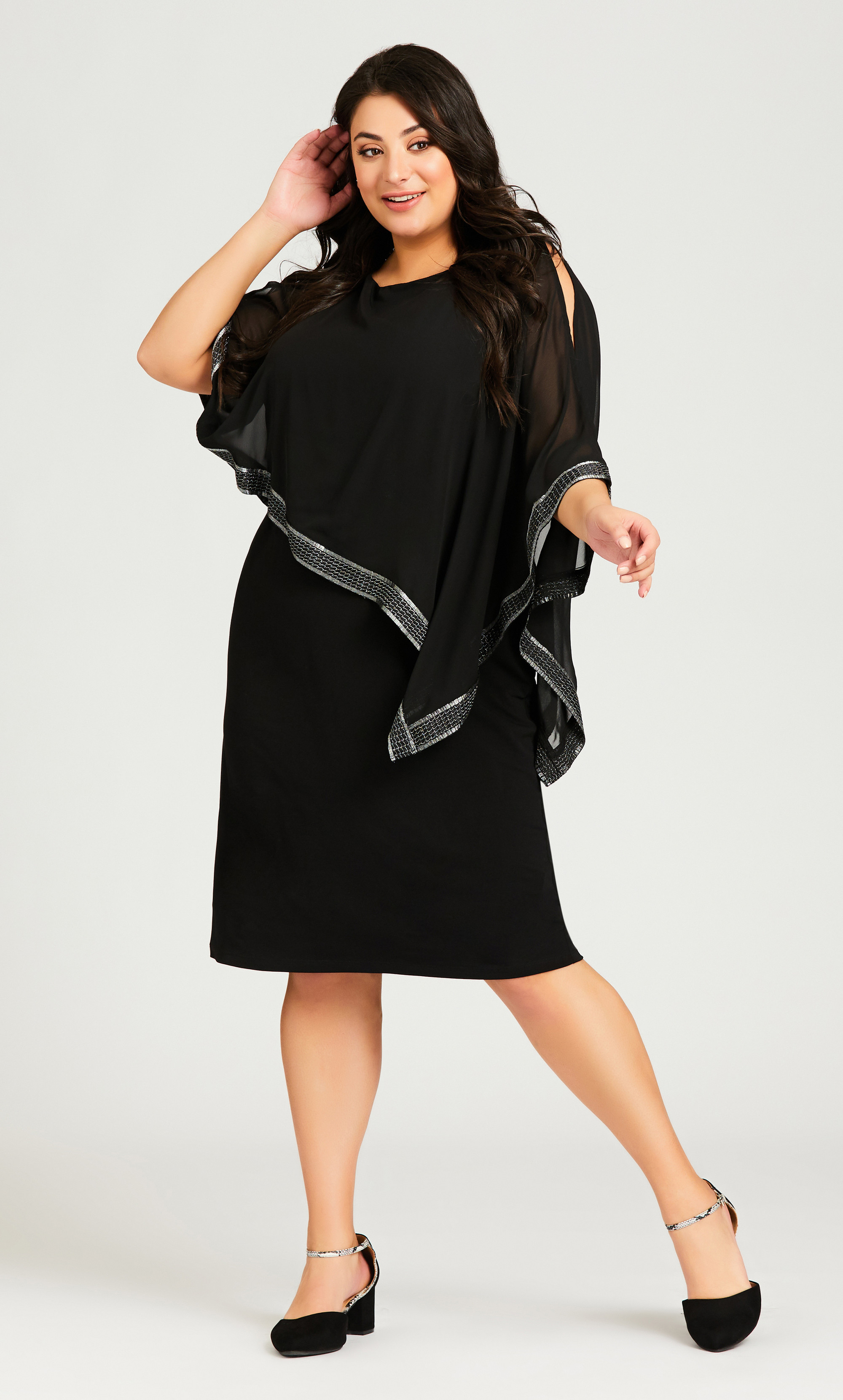 overlay black dress