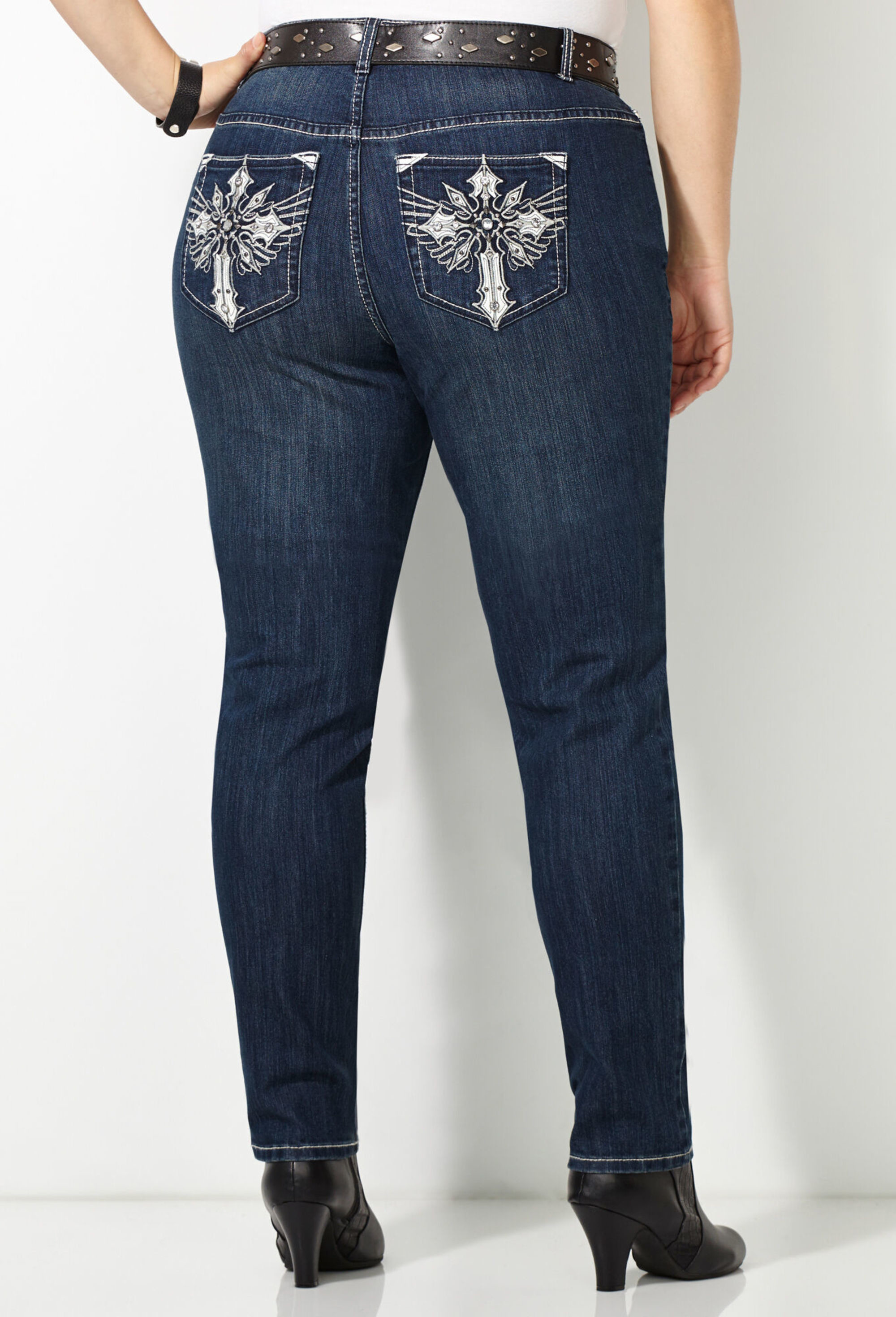 plus size jean capris with bling