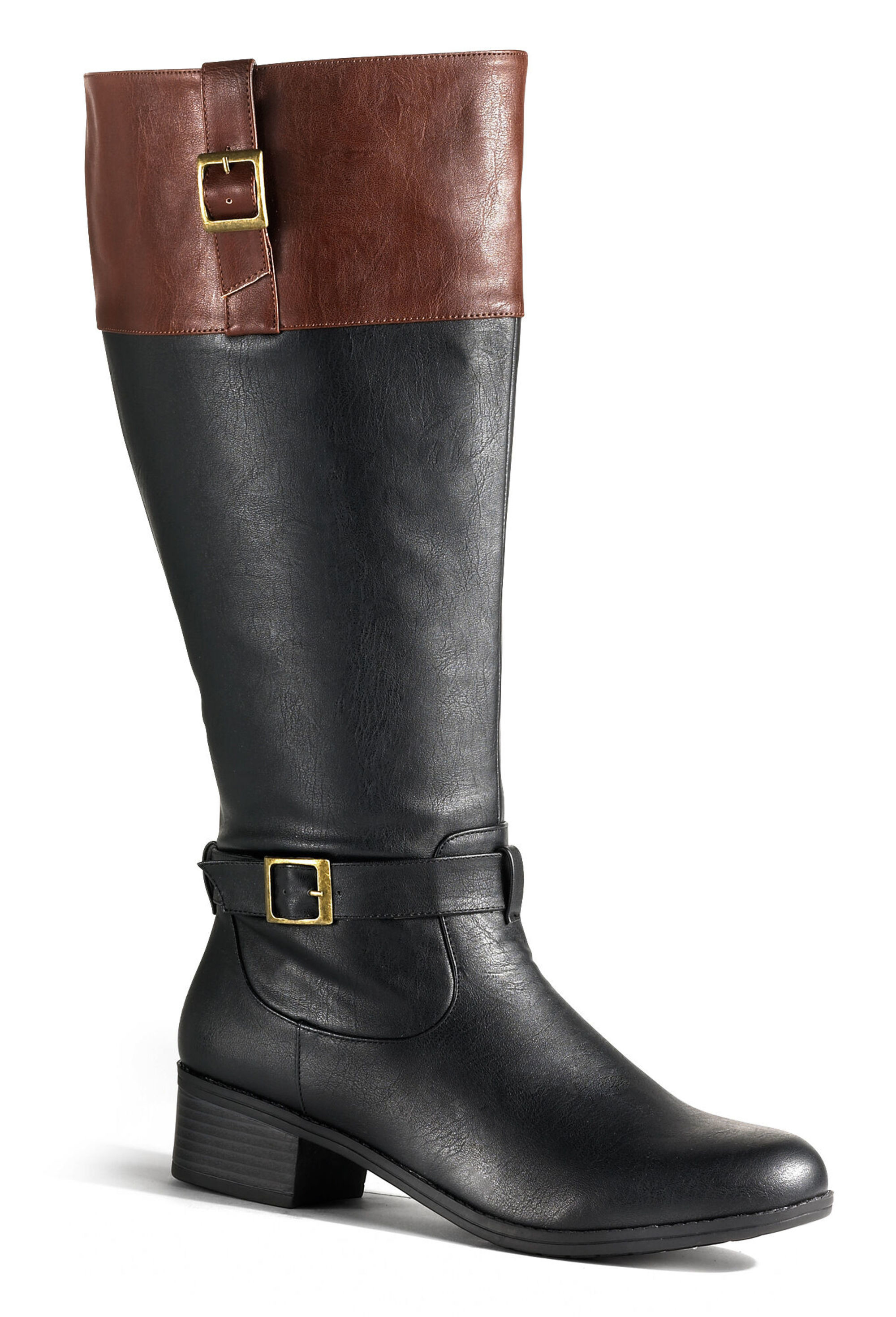 two tone riding boots wide calf