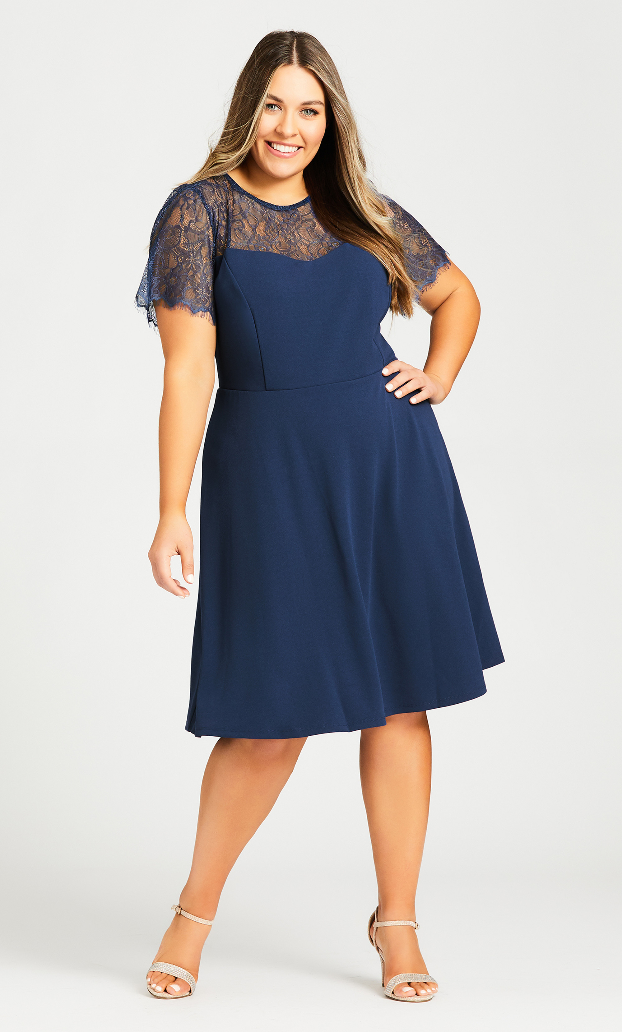 lace yoke dress