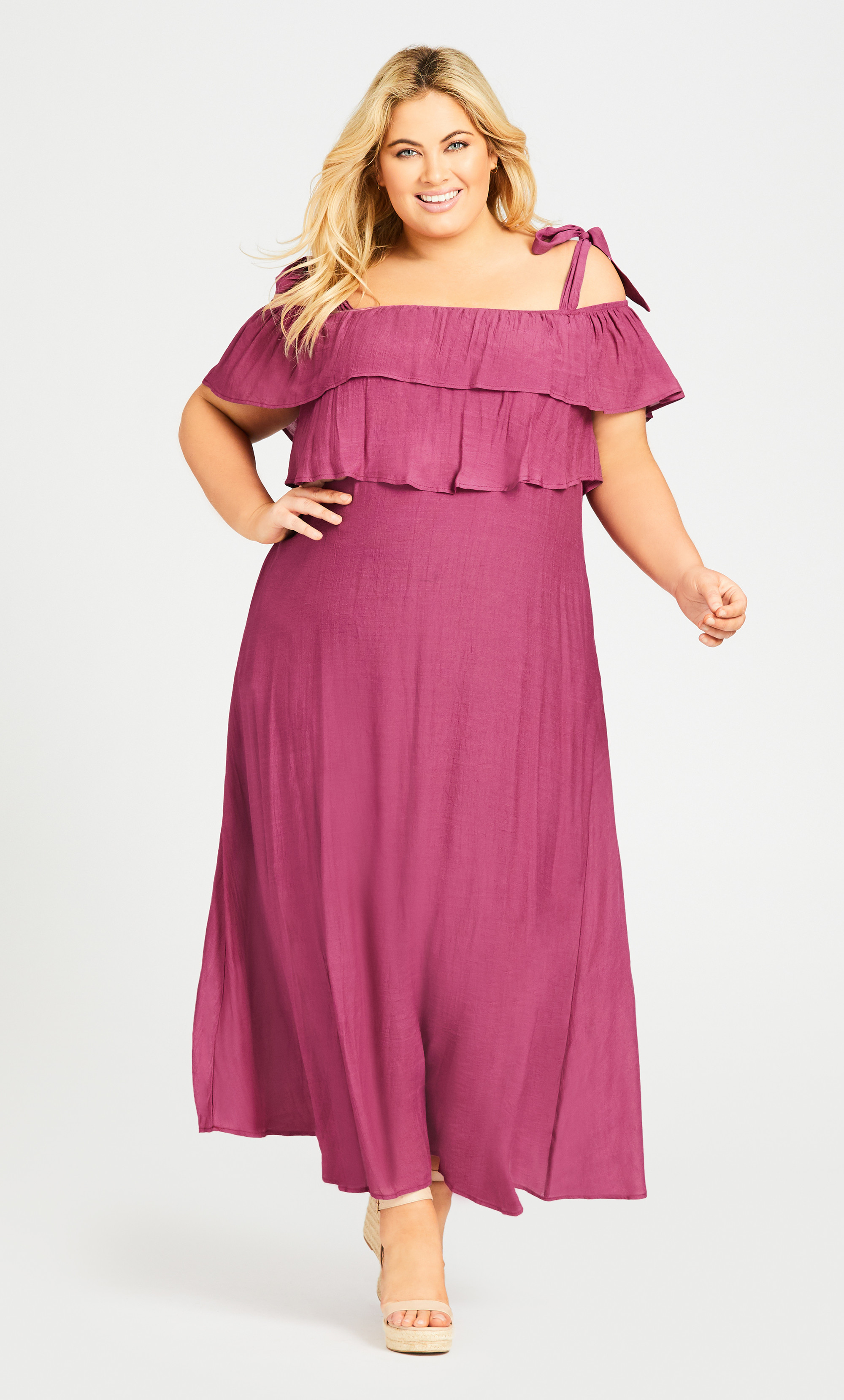 self tie maxi dress