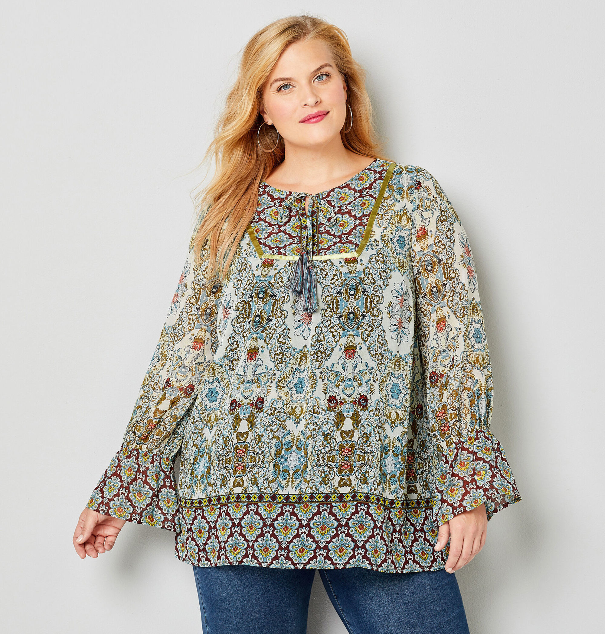 plus size peasant tops cheap