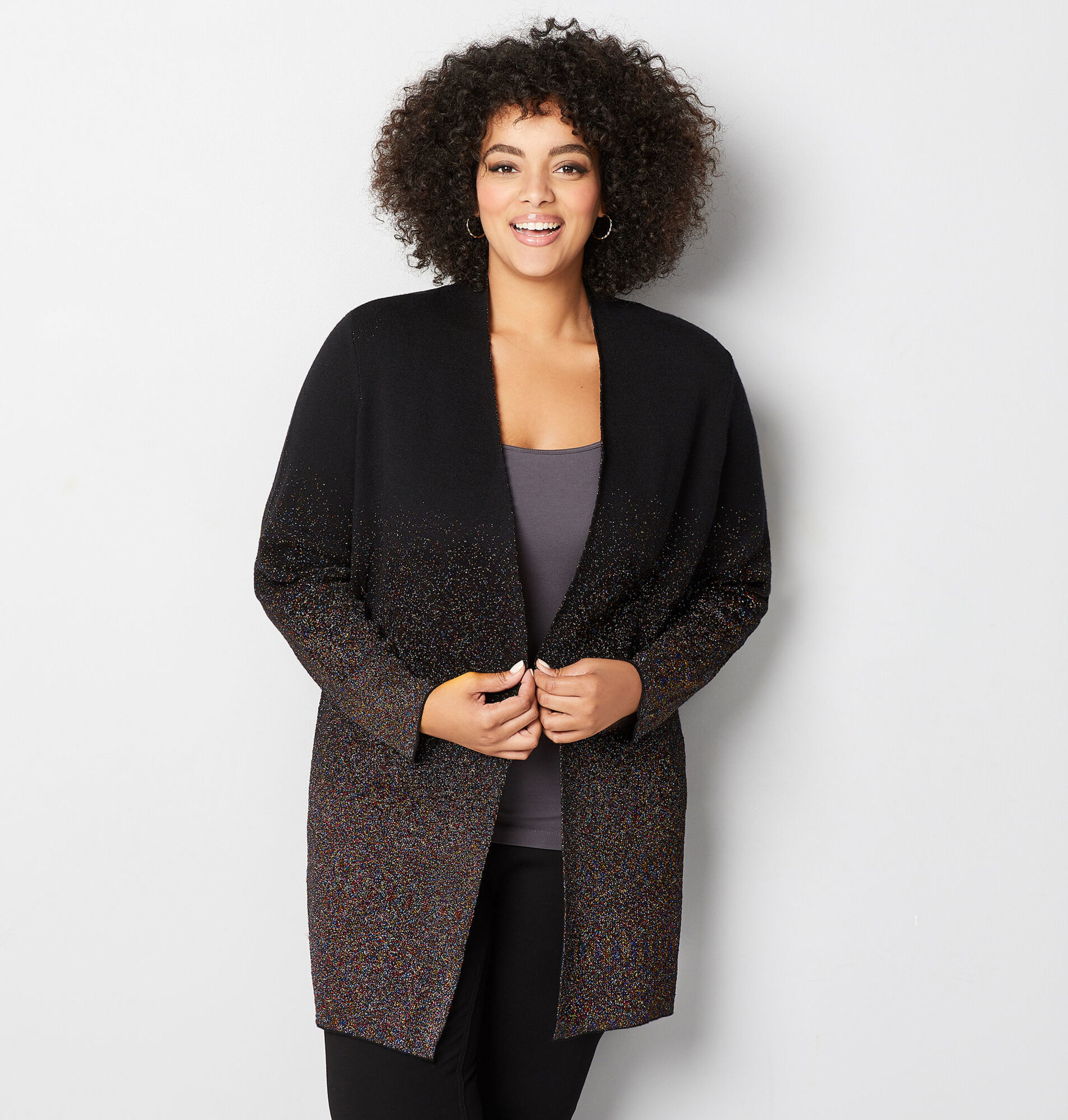 plus size sparkly cardigan