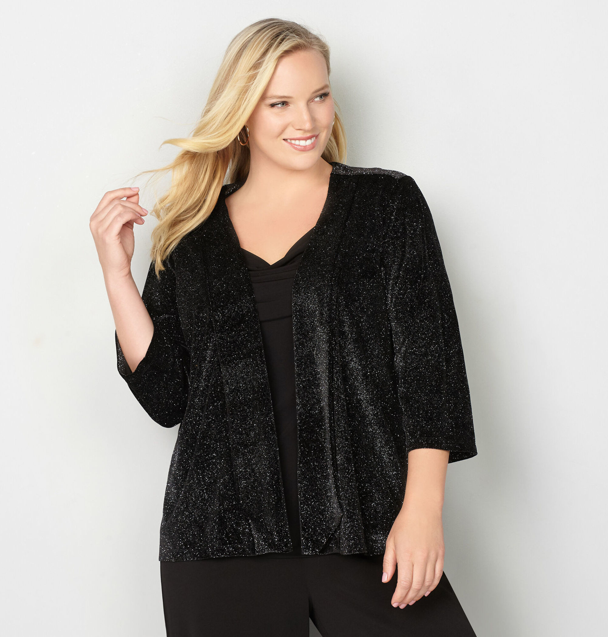 plus size glitter cardigan