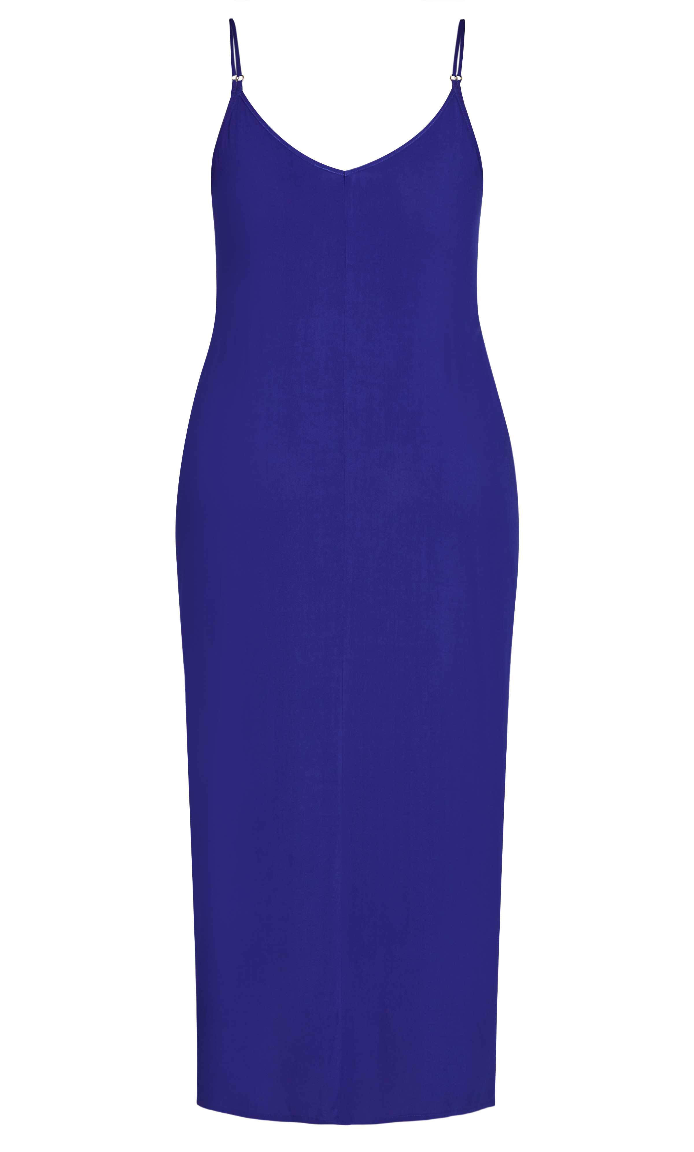 Plus Size V Neck Maxi Dress Electric Blue