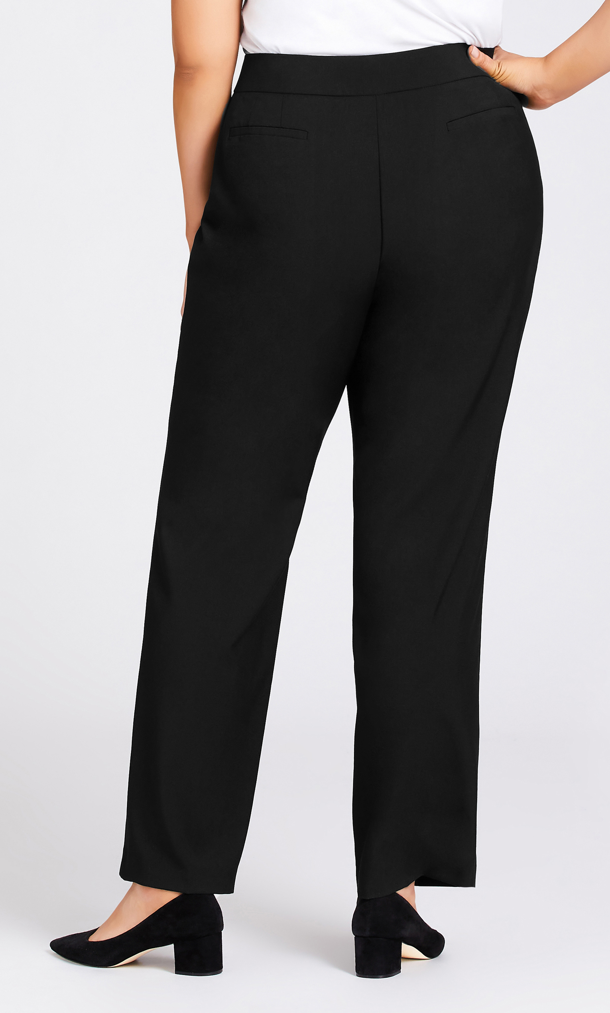 Plus Size Plus Size Cool Hand Wide Leg Tall Fit Black Trouser Pant