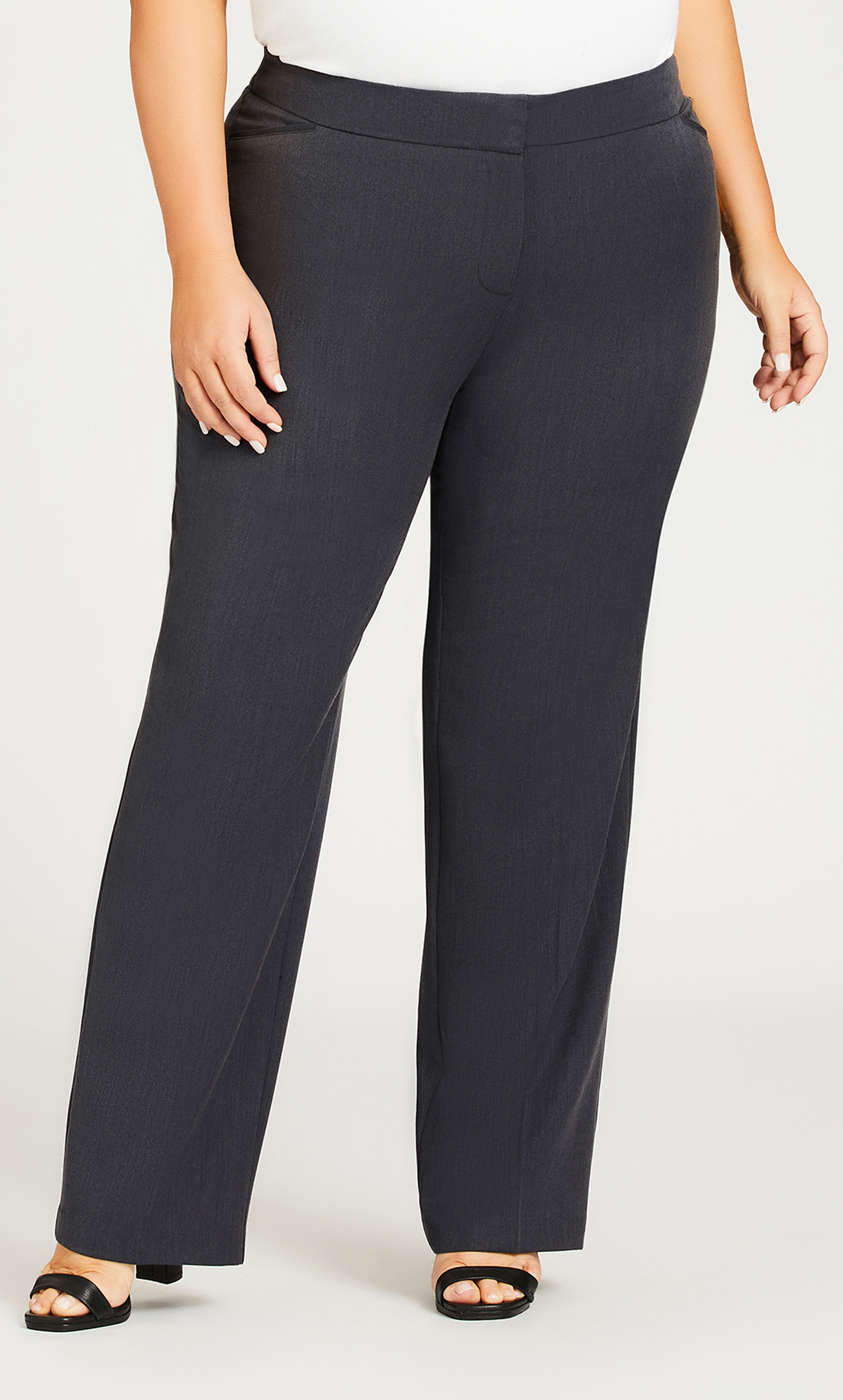 Plus Size Plus Size Cool Hand Stretch Tall Fit Charcoal Gray Trouser Pants