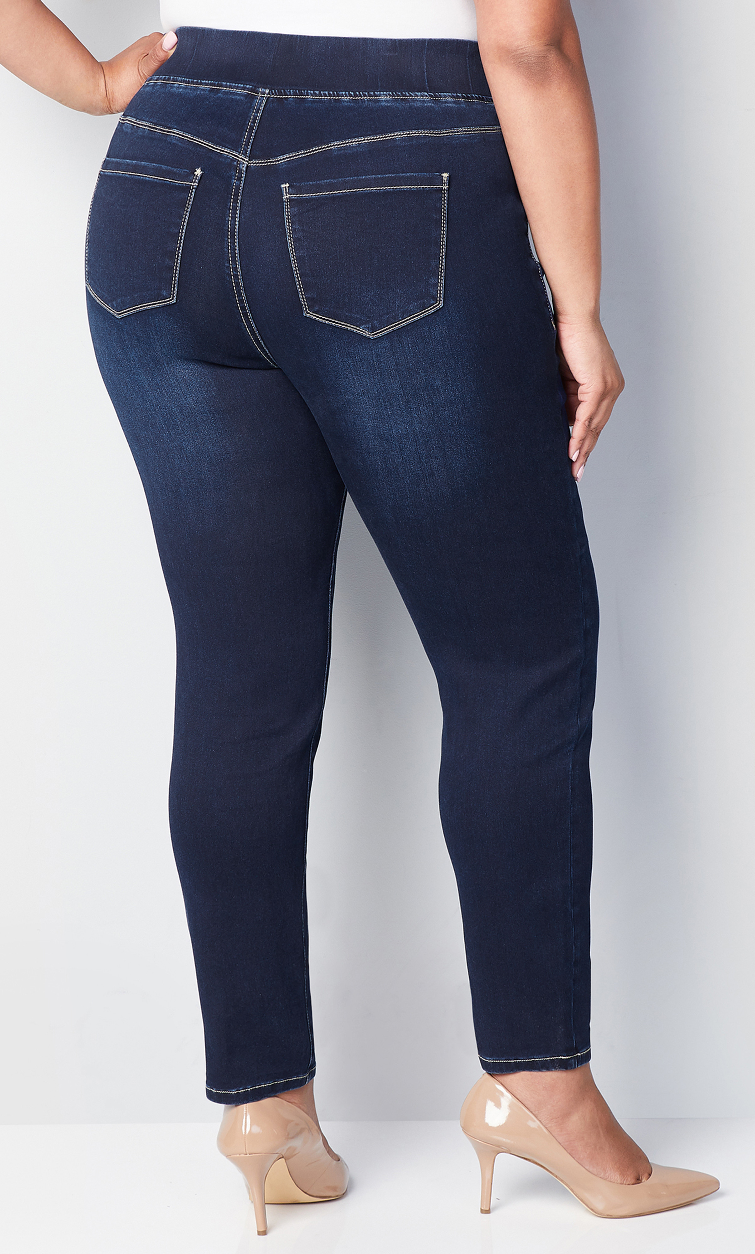 Plus Size Plus Size Butter Denim Pull On Jean Tall Indigo   203980DARKWASH 114 