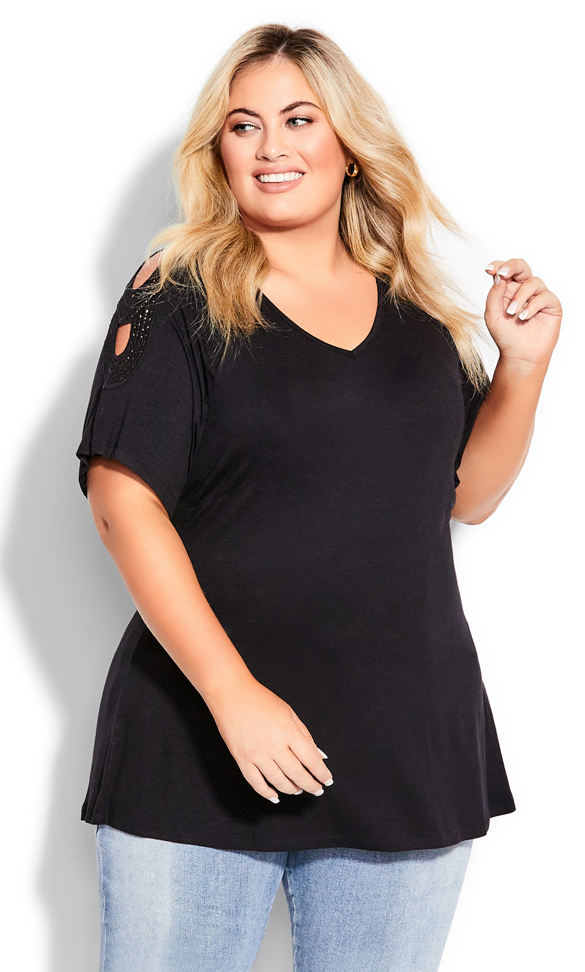 cut out tops plus size