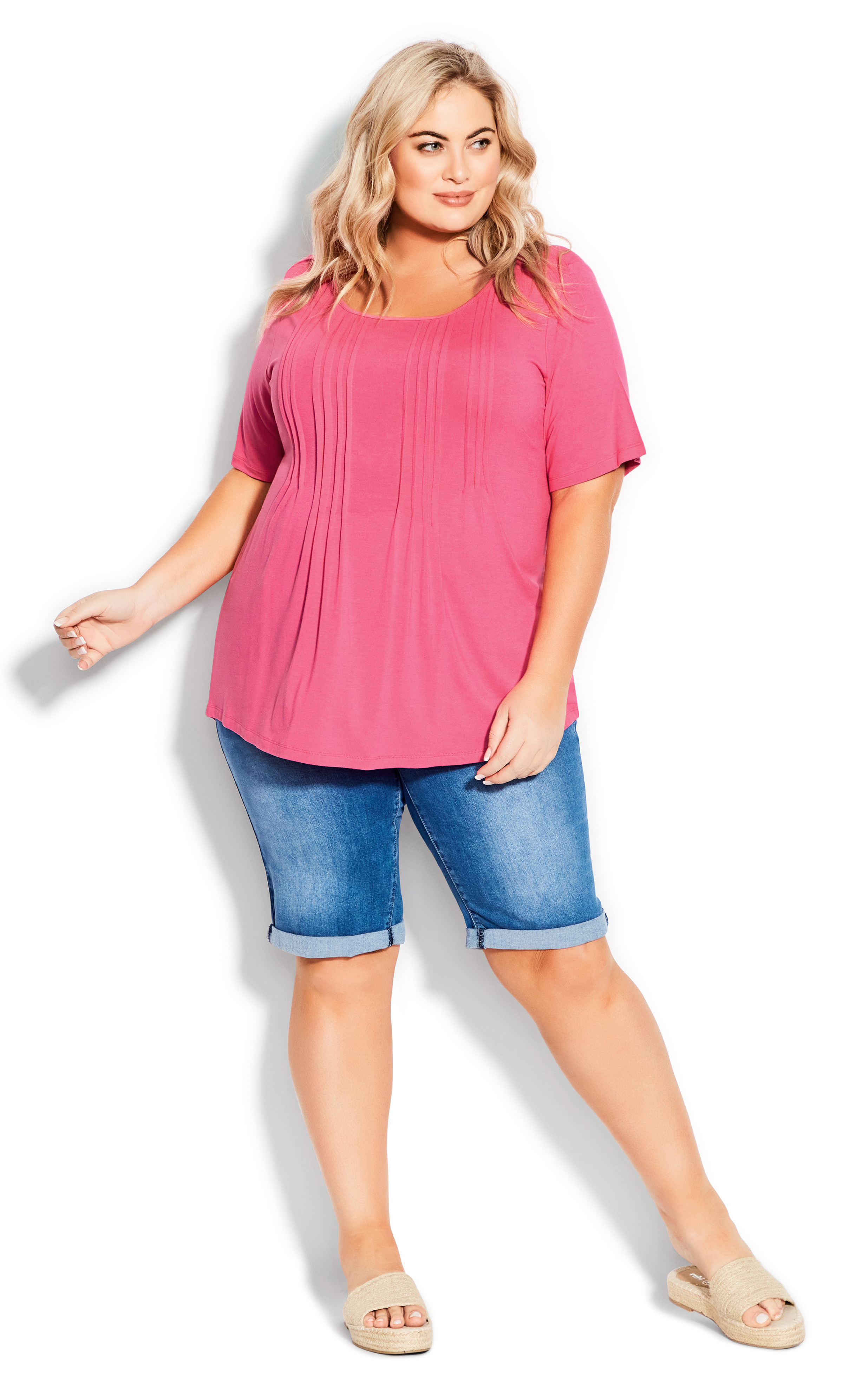 baby pink plus size tops