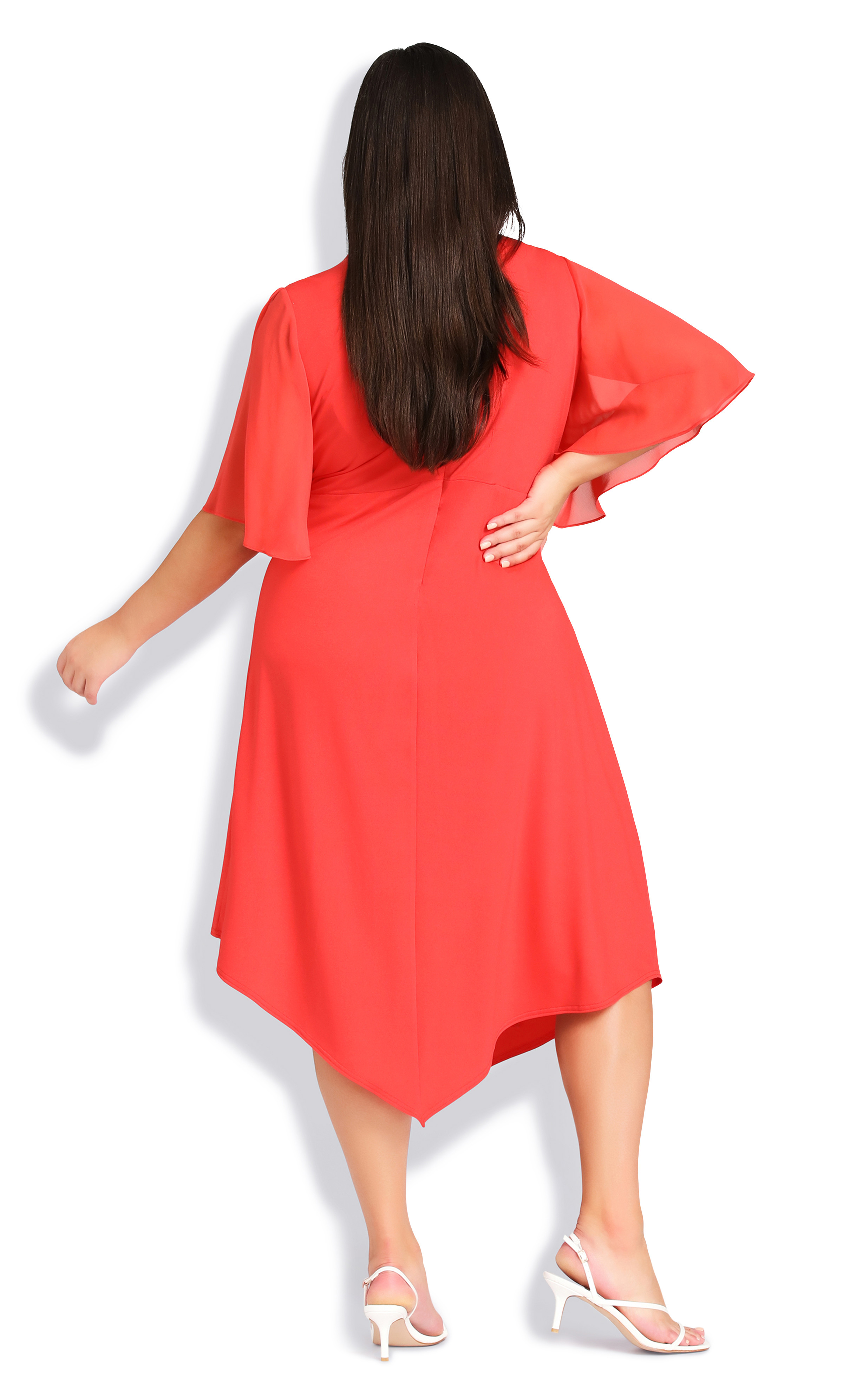 wrap dress coral